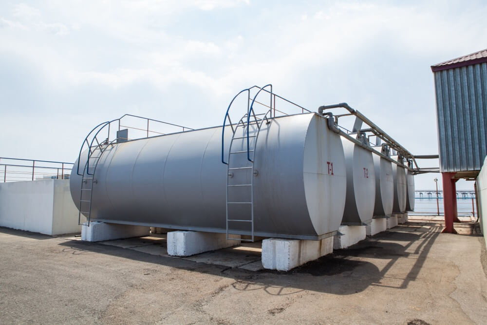 An aboveground petroleum storage tank